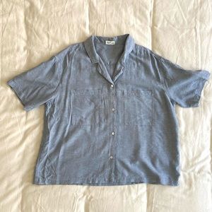 TENTREE Hemp Resort Shirt in Blue Fog, size L